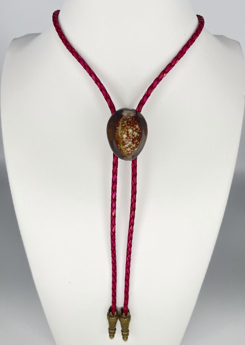 Berry Night — one-of-a-kind — handmade shell bolo tie