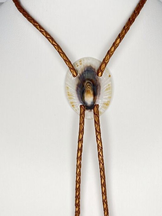Dark Flame — one-of-a-kind — handmade shell bolo tie