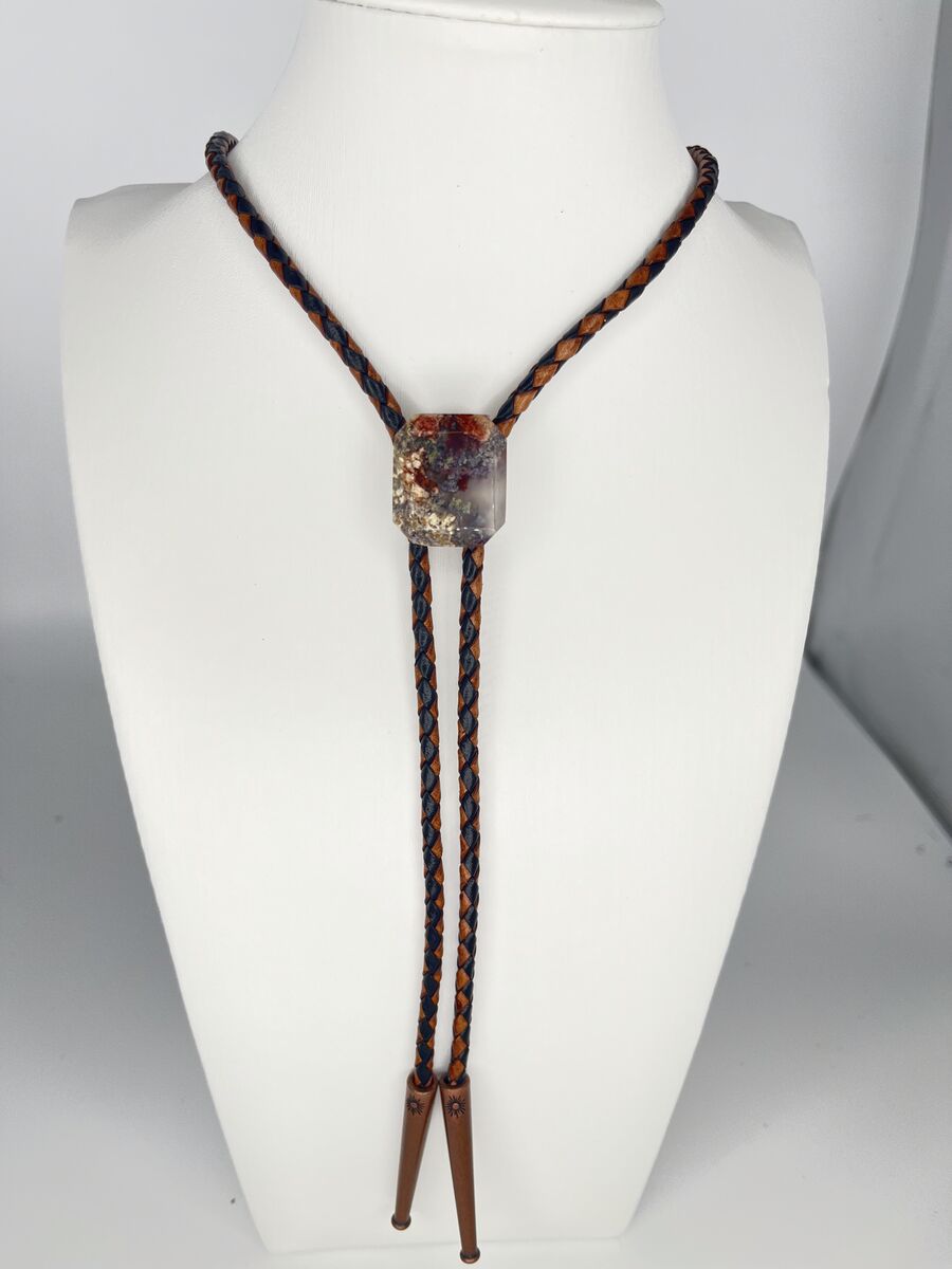 Ember Stone — one-of-a-kind — handmade shell bolo tie