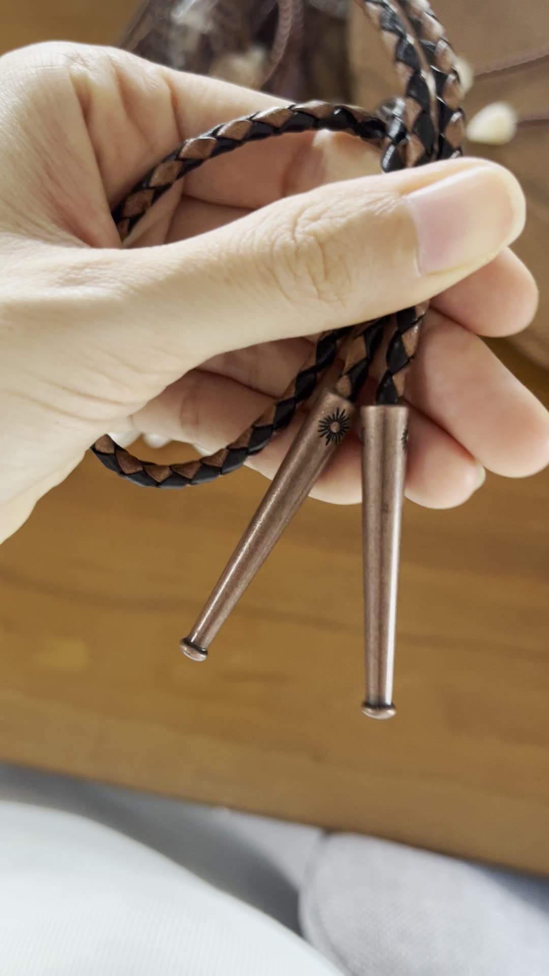 Ember Stone — shell bolo tie, view 2