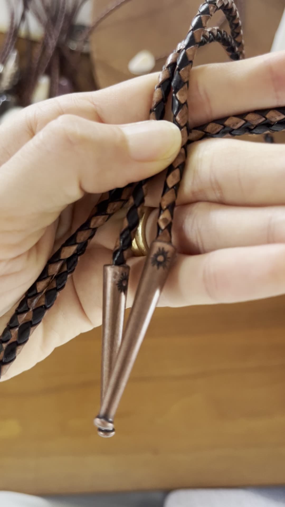 Fossil Reef — shell bolo tie, view 2