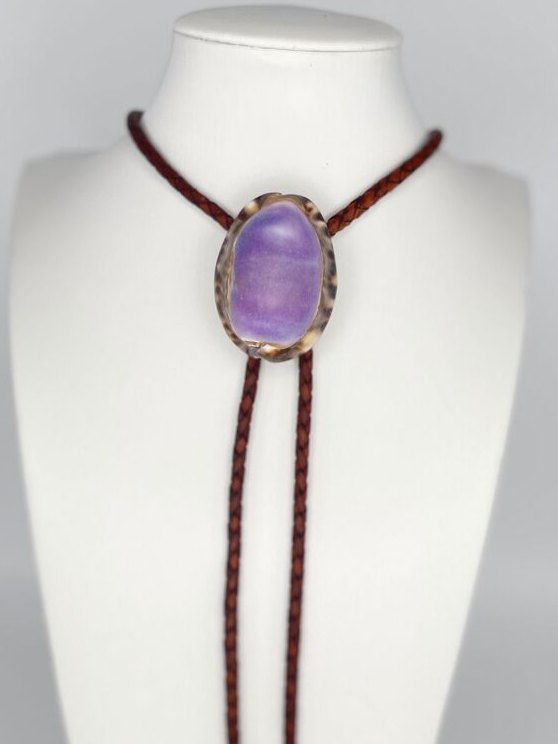 Glow Ring — one-of-a-kind — handmade shell bolo tie