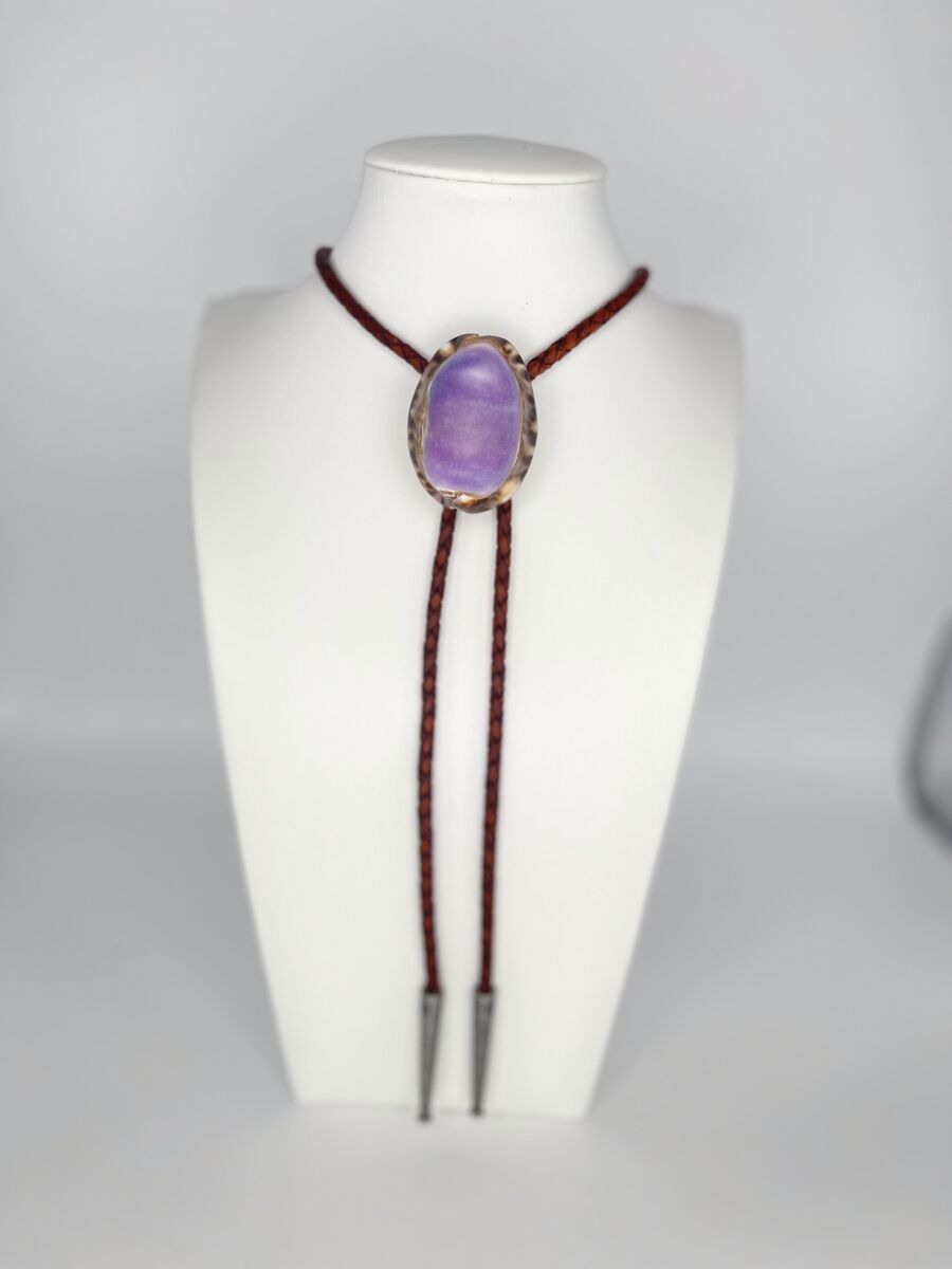 Glow Ring — one-of-a-kind — handmade shell bolo tie