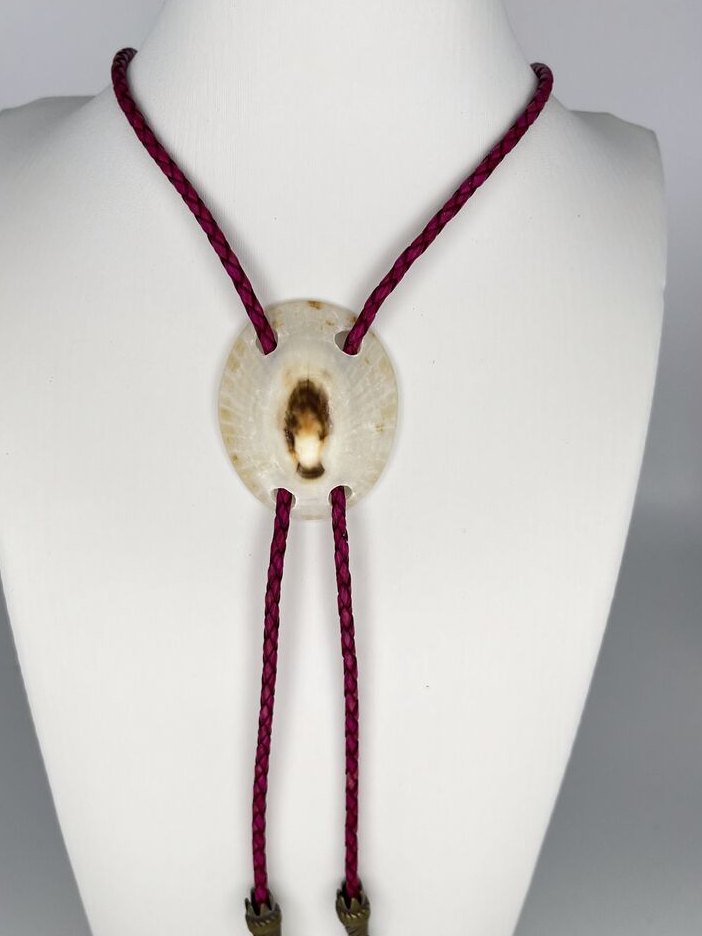 Golden Core — one-of-a-kind — handmade shell bolo tie