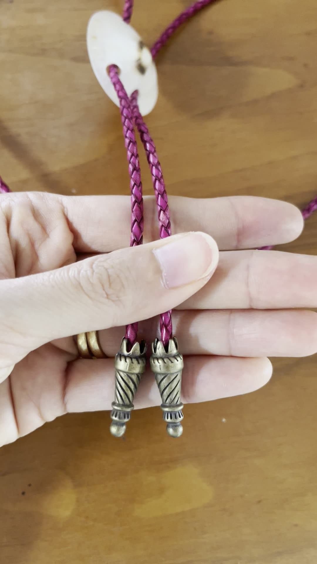Golden Core — Hawaiian shell bolo tie, view 2