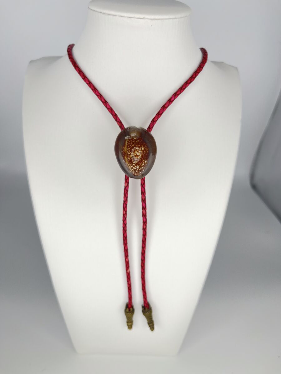 Lava Glow — one-of-a-kind — handmade shell bolo tie