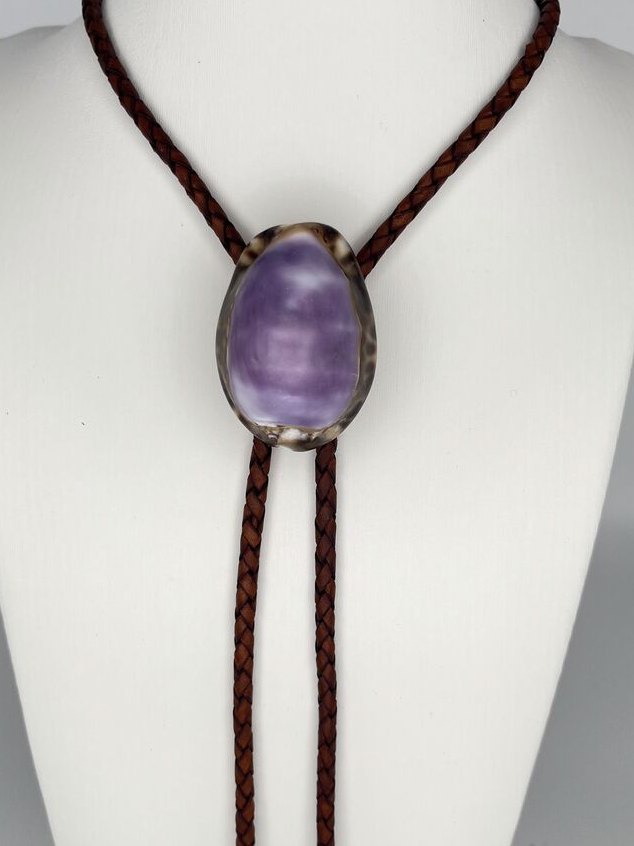 Lavender Moon — one-of-a-kind — handmade shell bolo tie