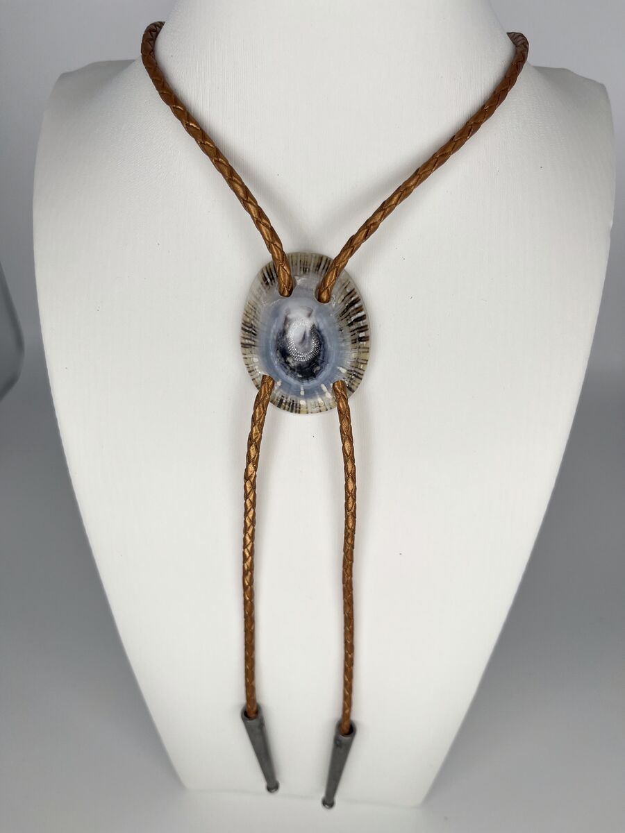 Lucky Eye — one-of-a-kind — handmade shell bolo tie