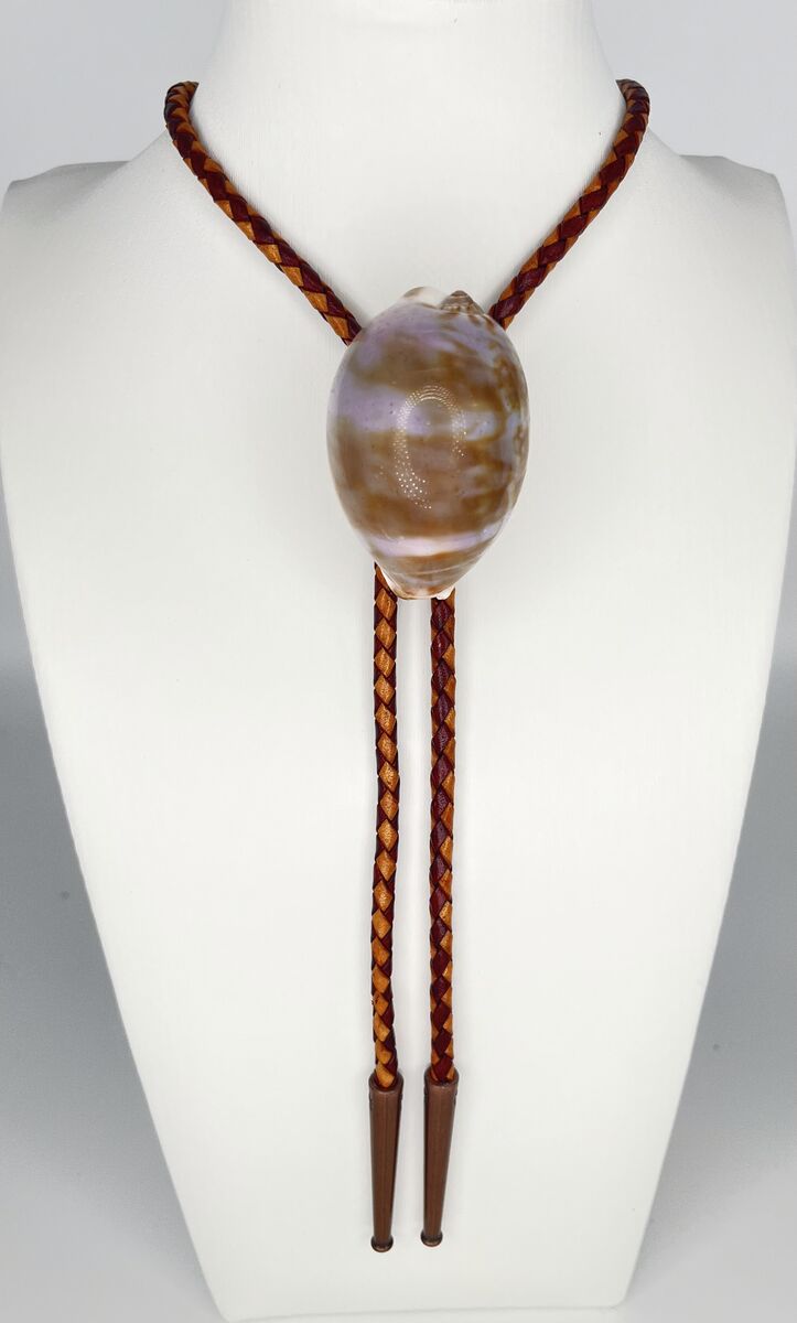 Mauve Cloud — one-of-a-kind — handmade shell bolo tie