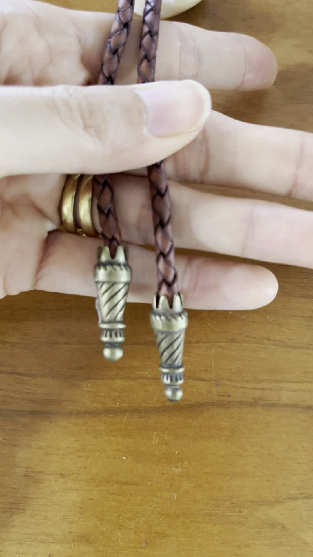 Moon Egg — Hawaiian shell bolo tie, view 2