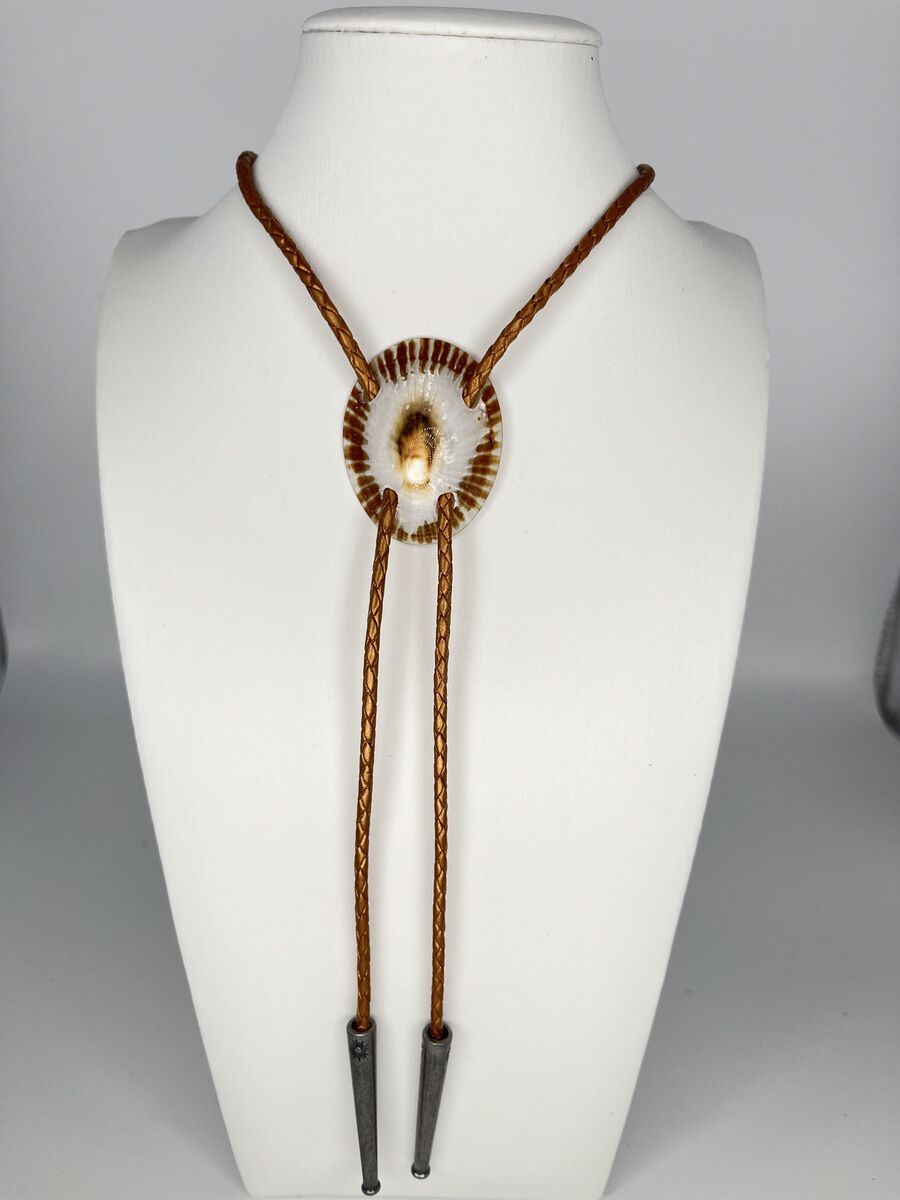 Morning Rays — one-of-a-kind — handmade shell bolo tie