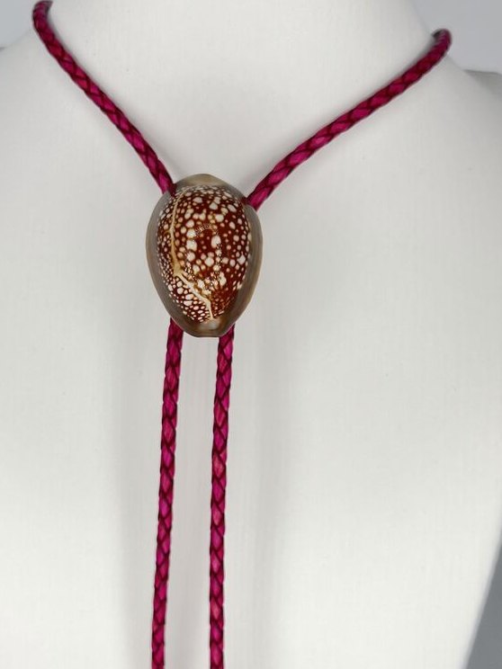 Night Speckle — one-of-a-kind — handmade shell bolo tie