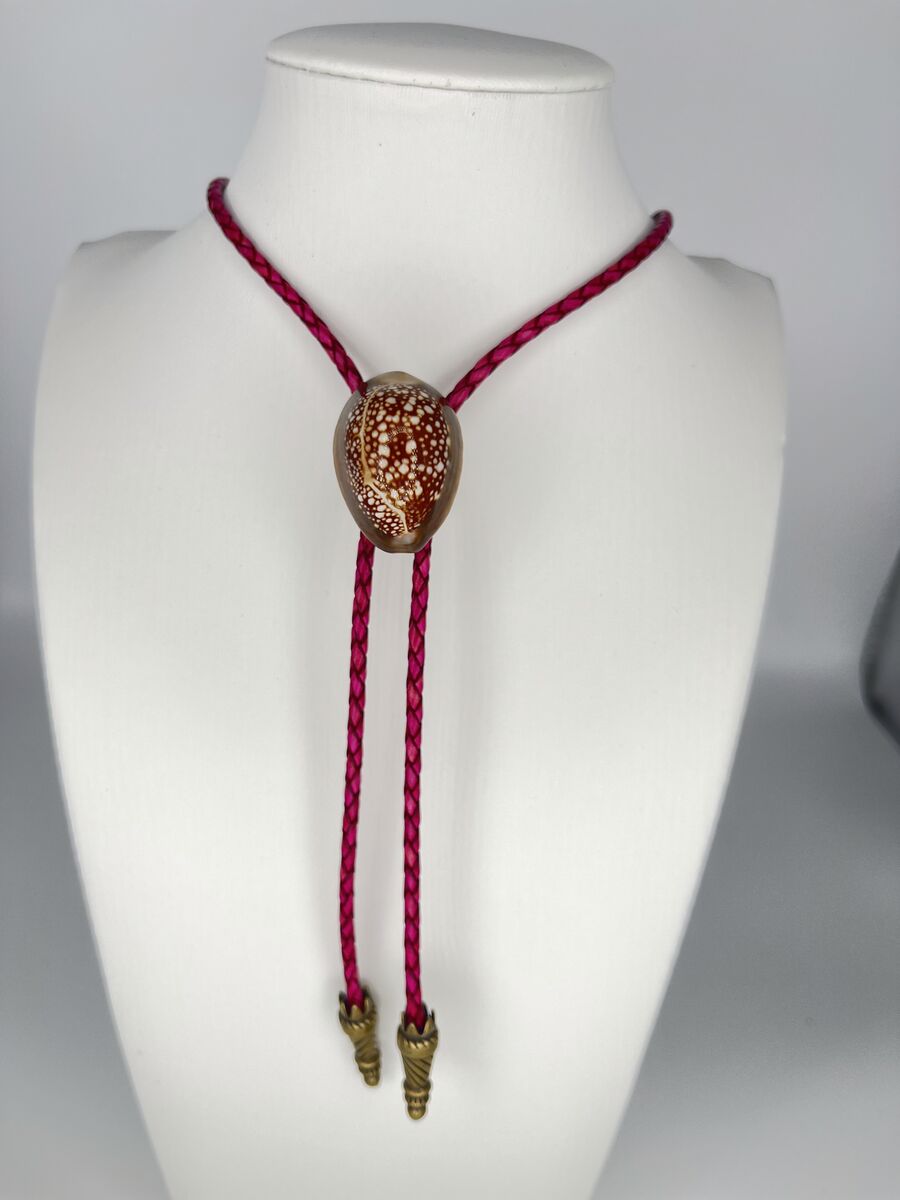 Night Speckle — one-of-a-kind — handmade shell bolo tie