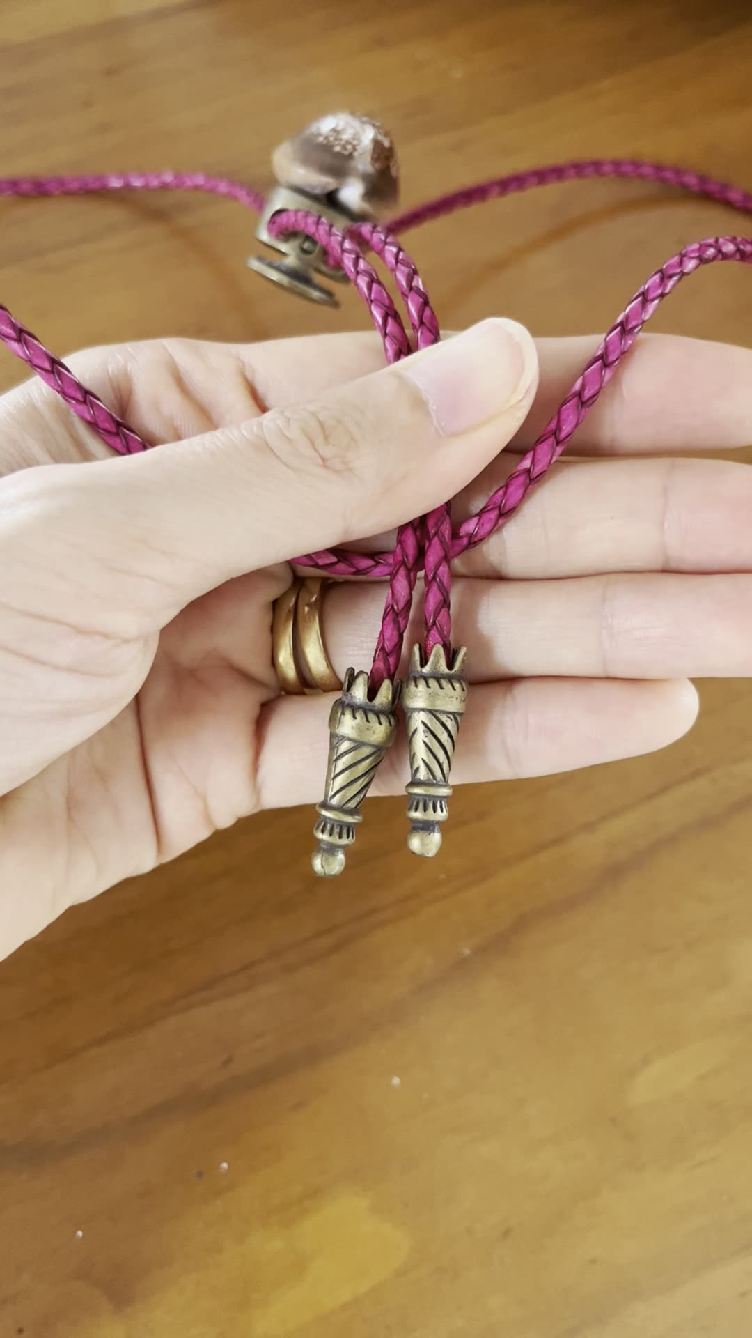 Night Speckle — Hawaiian shell bolo tie, view 2