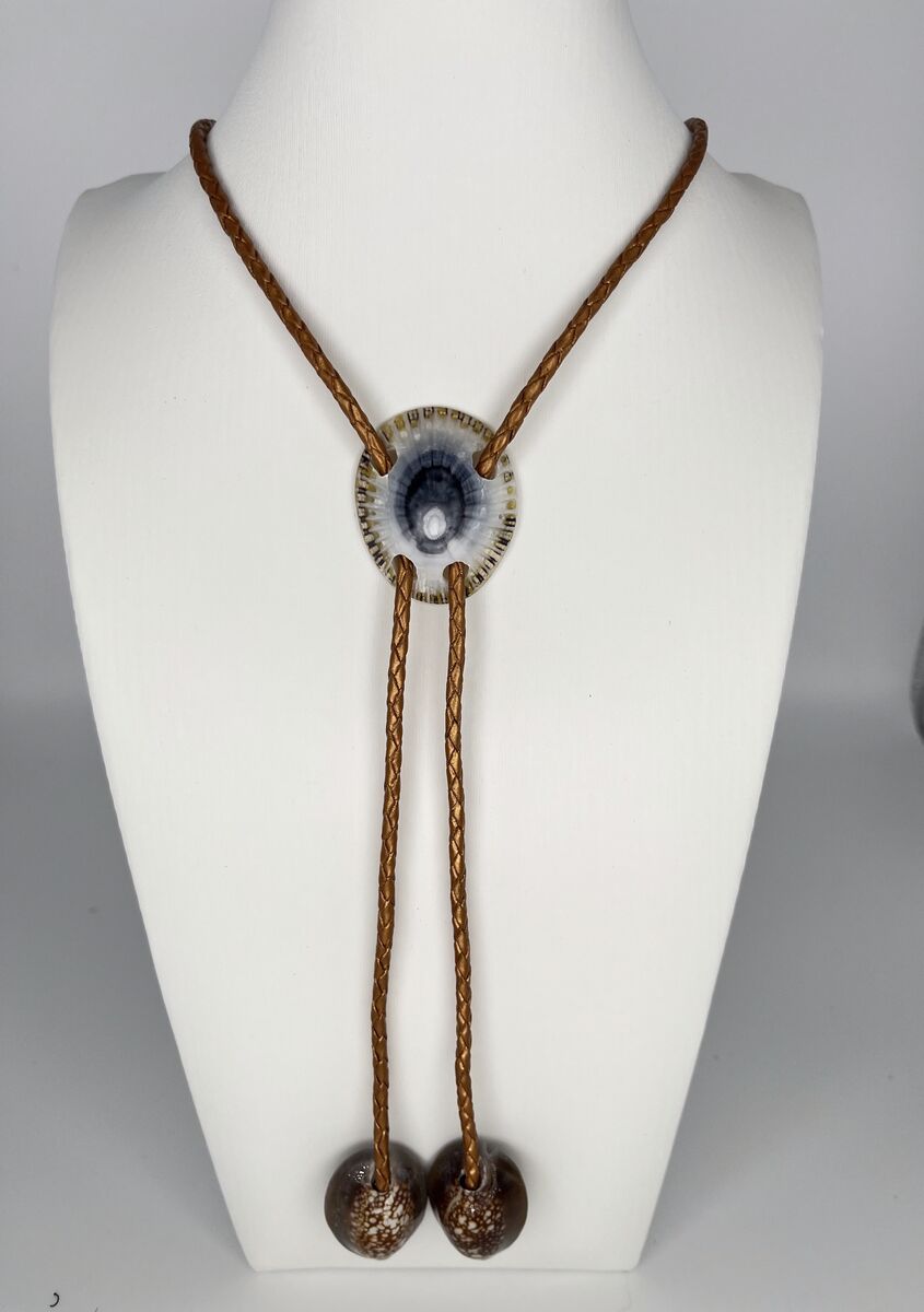 Ocean Eye — one-of-a-kind — handmade shell bolo tie