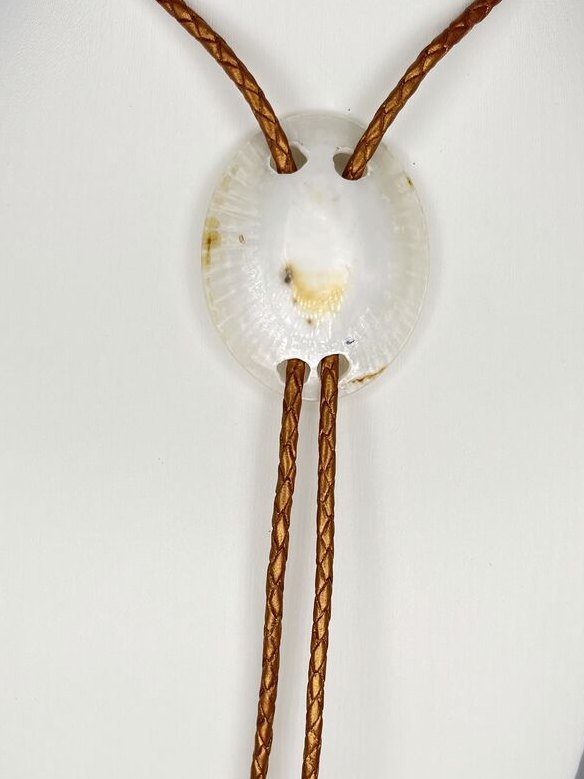 Pale Tide — one-of-a-kind — handmade shell bolo tie