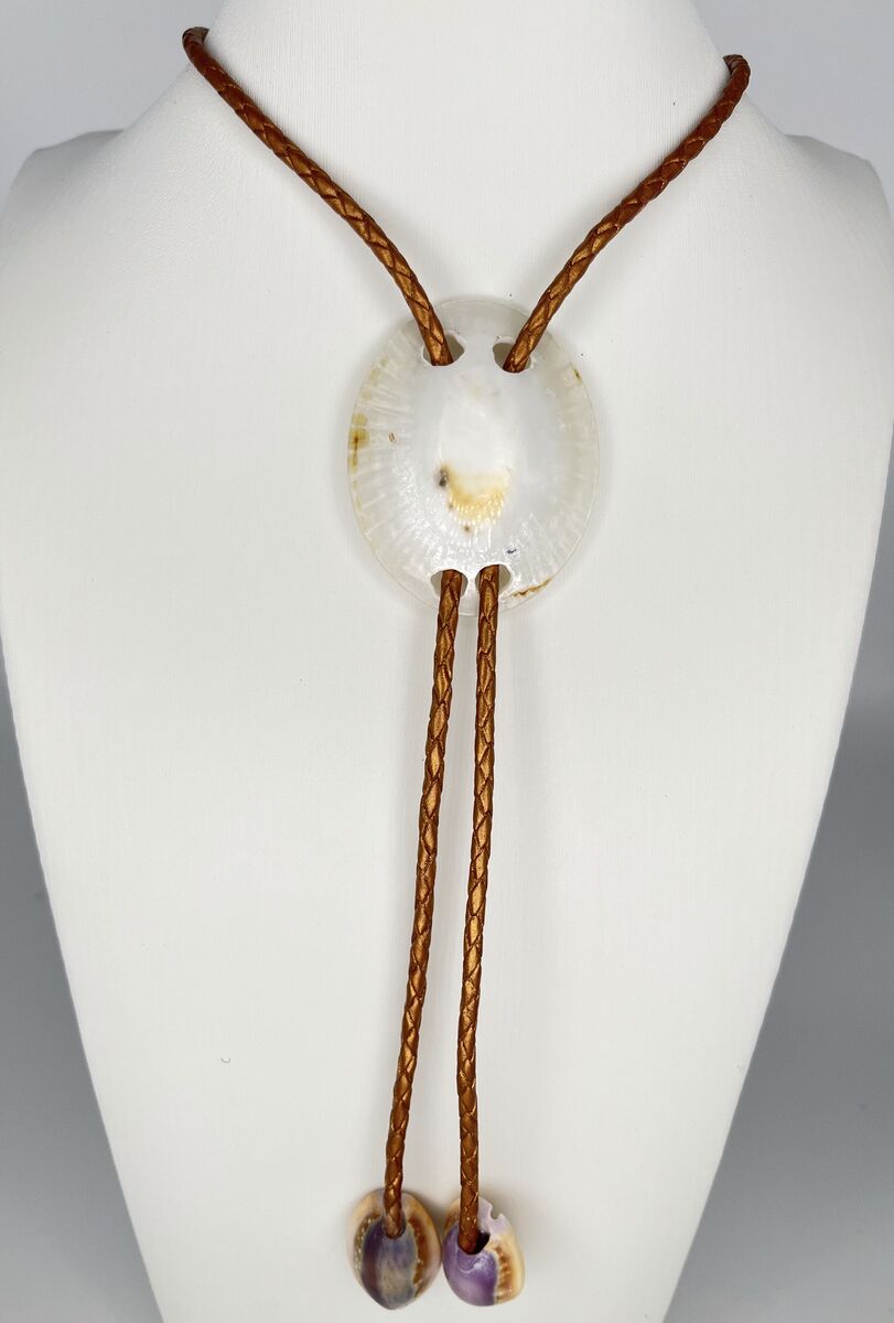 Pale Tide — one-of-a-kind — handmade shell bolo tie