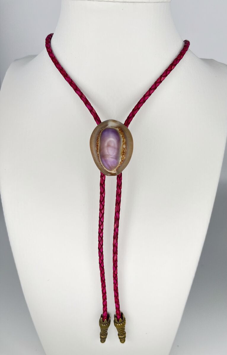 Secret Lavender — one-of-a-kind — handmade shell bolo tie