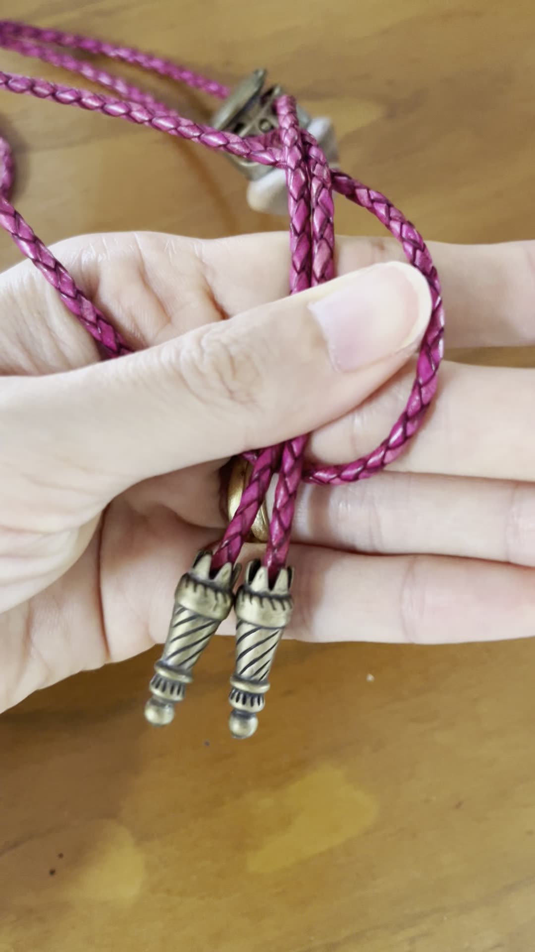 Secret Lavender — Hawaiian shell bolo tie, view 2