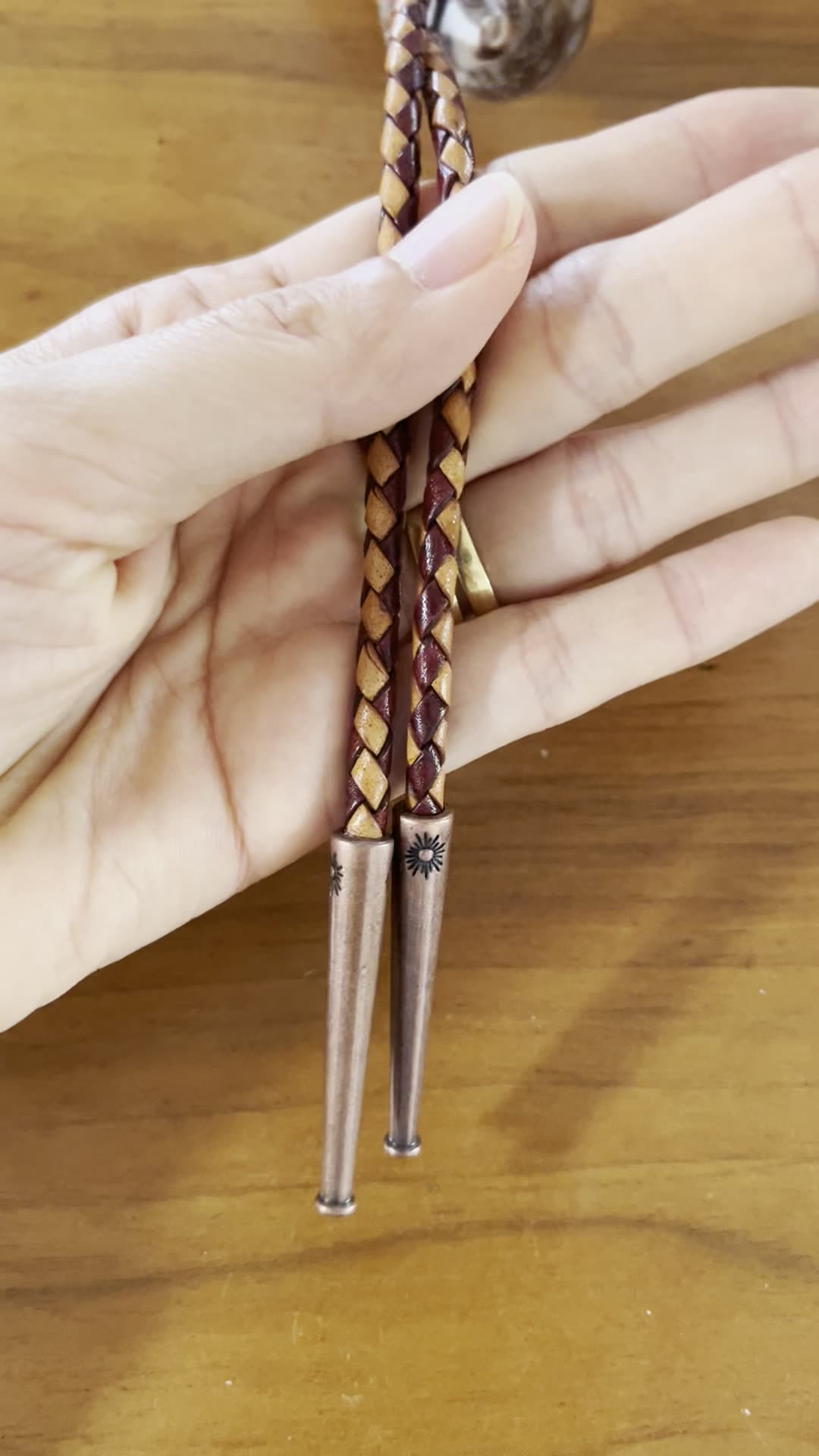 Smoke Signal — Hawaiian shell bolo tie, view 2