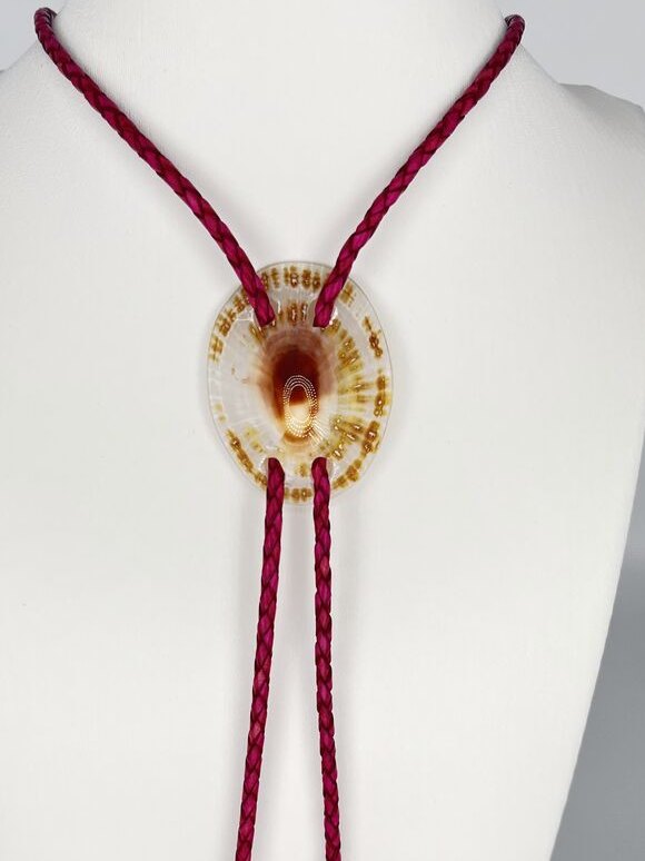 Sun Fleck — one-of-a-kind — handmade shell bolo tie