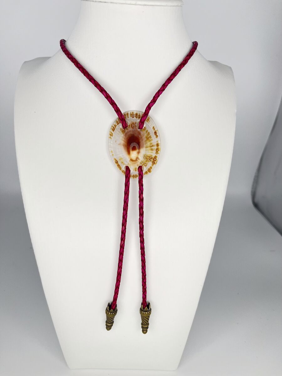 Sun Fleck — one-of-a-kind — handmade shell bolo tie