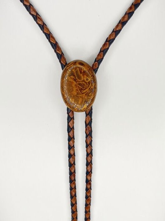 Time Keeper — one-of-a-kind — handmade stone bolo tie