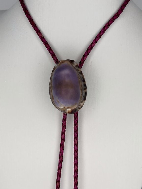 Wild Lavender — one-of-a-kind — handmade shell bolo tie