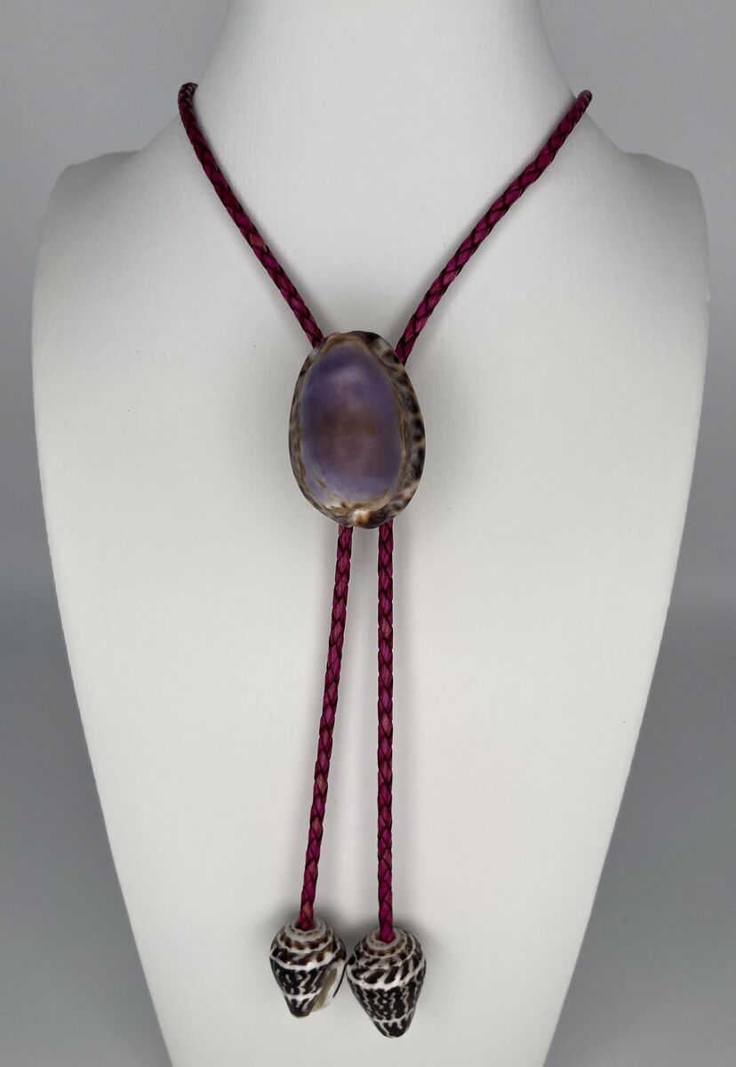 Wild Lavender — one-of-a-kind — handmade shell bolo tie