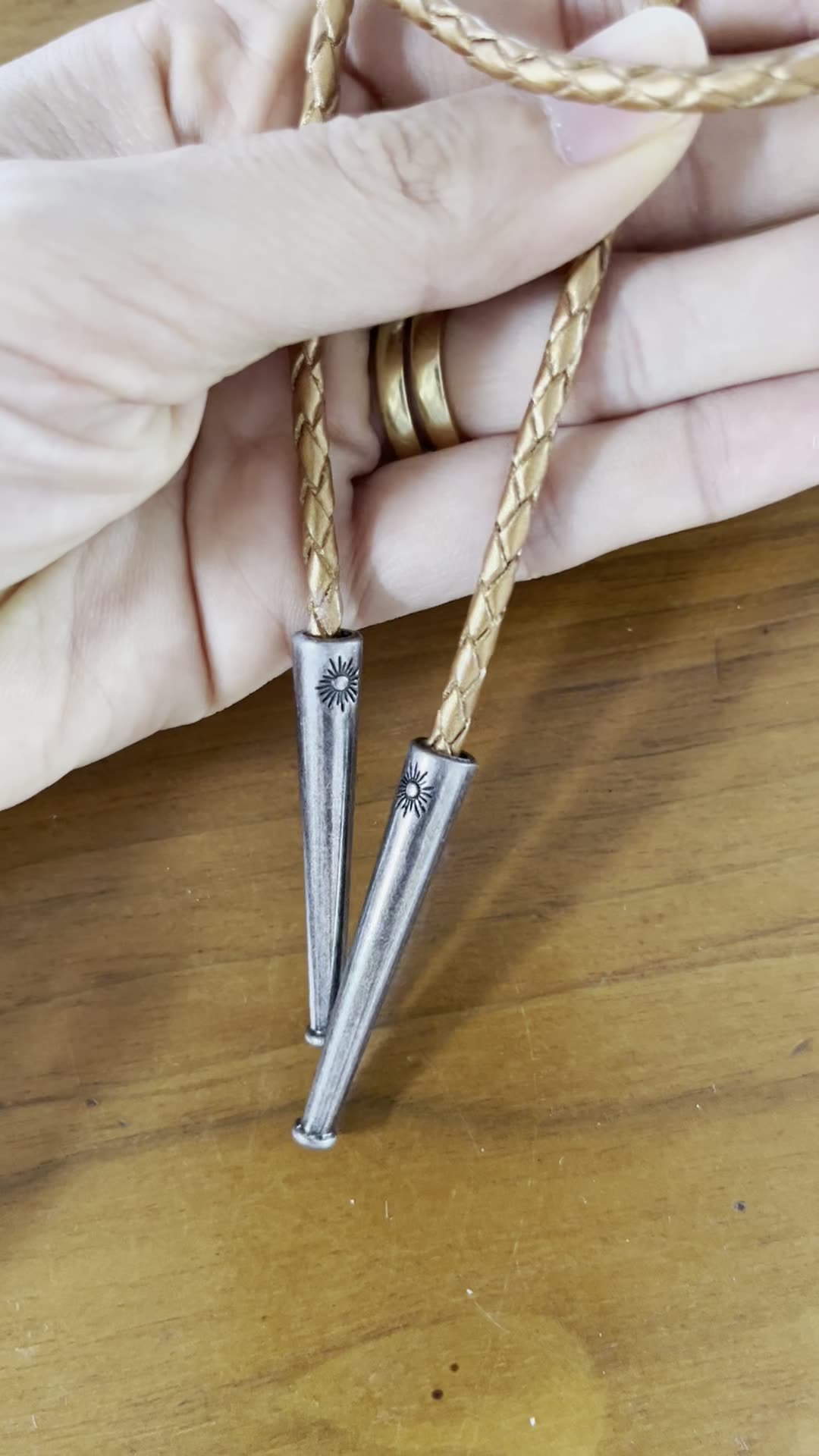 Winter Sun — Hawaiian shell bolo tie, view 2