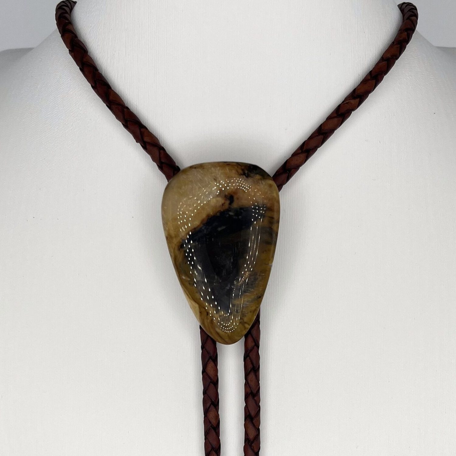 Amber Night — stone bolo tie, view 3