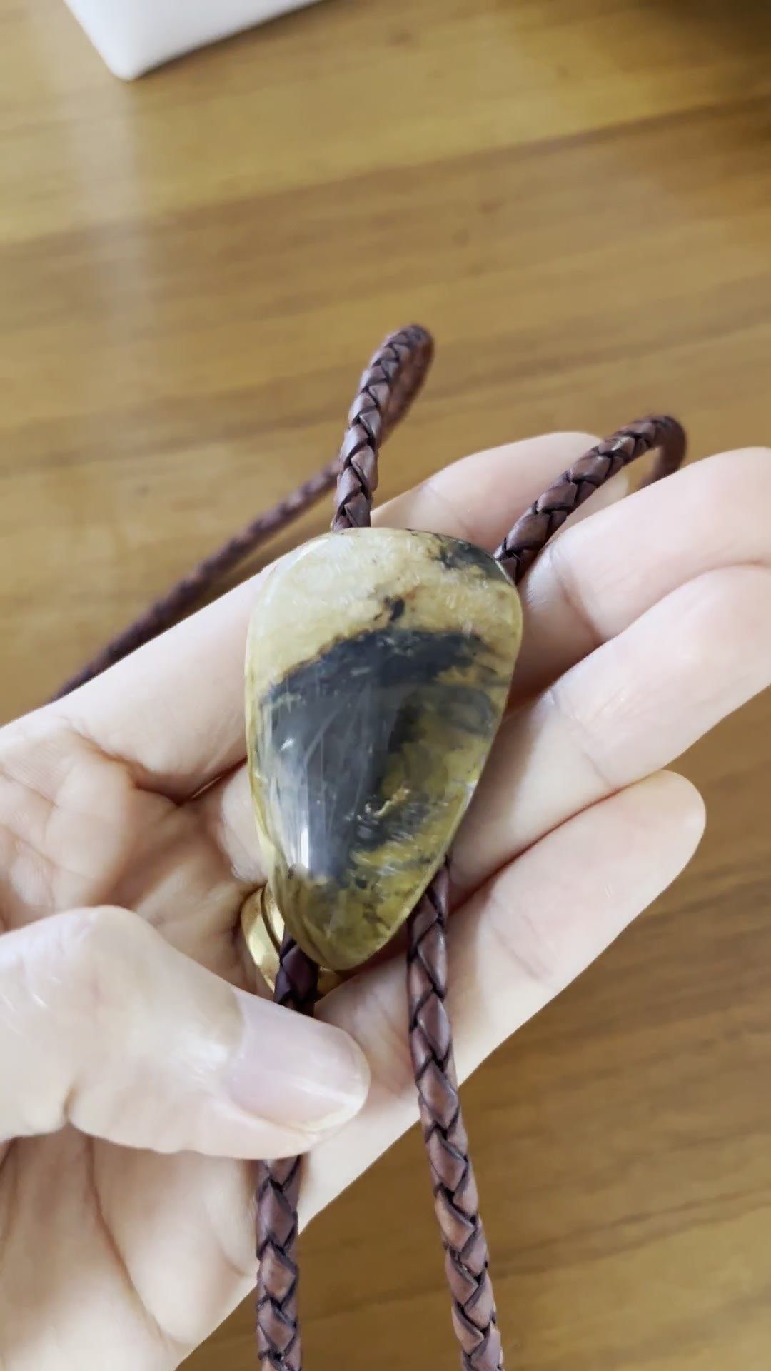 Amber Night — stone bolo tie, view 4
