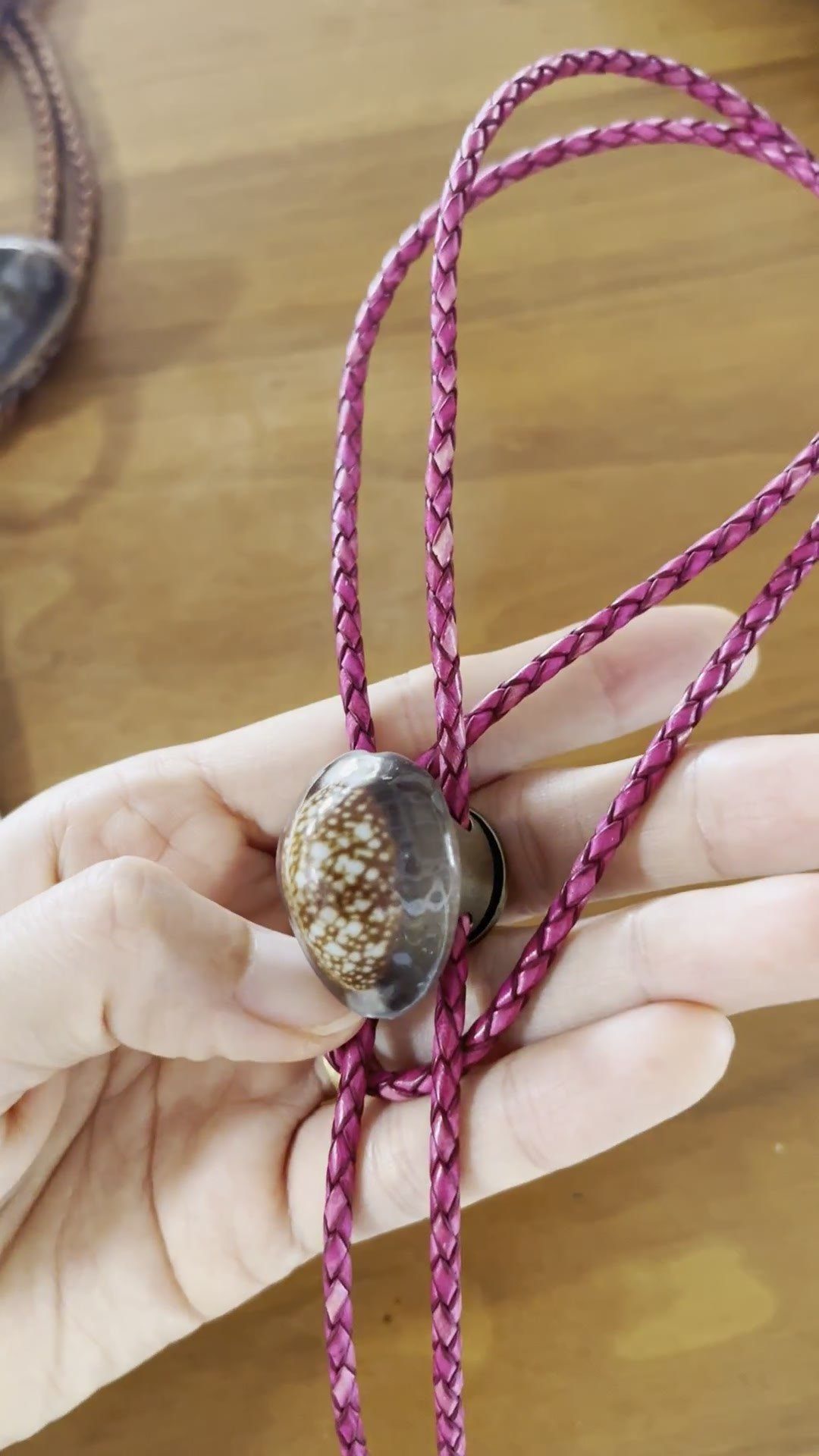 Berry Night — Hawaiian shell bolo tie, view 4