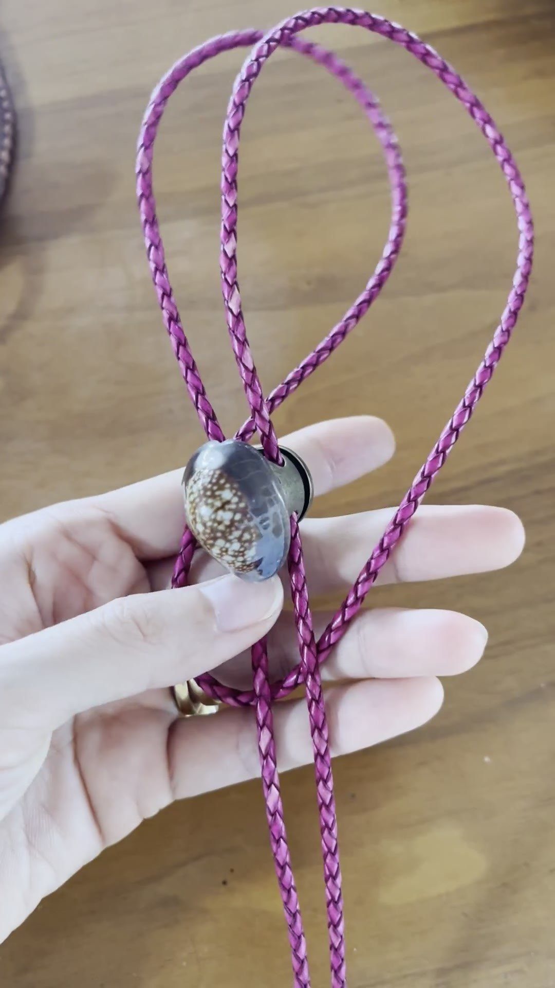 Berry Night — Hawaiian shell bolo tie, view 5