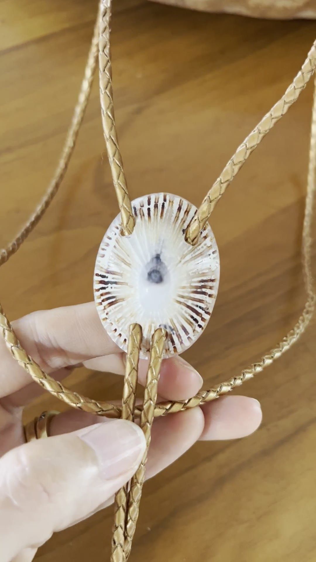 Evening Rays — Hawaiian shell bolo tie, view 4
