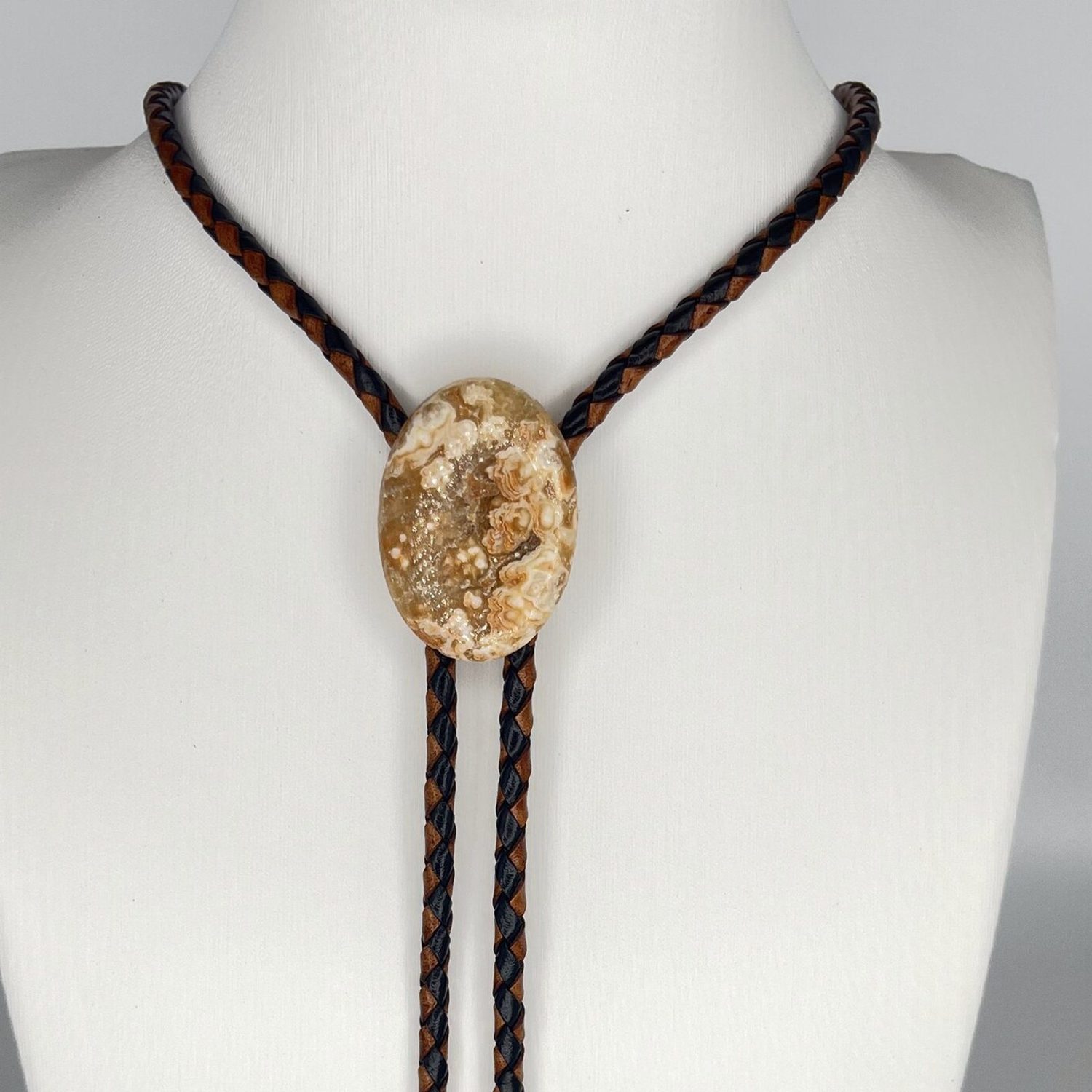 Fossil Reef — stone bolo tie, view 3