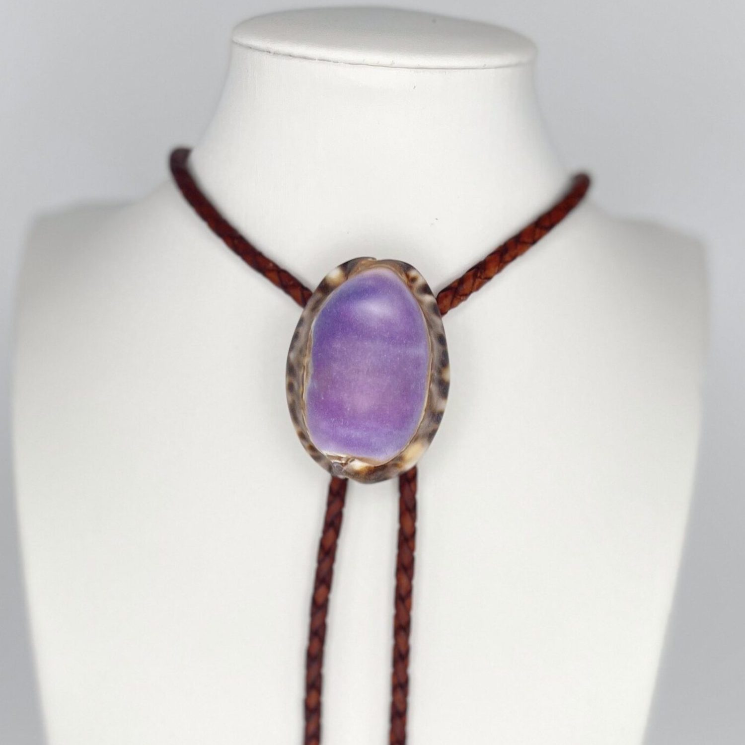 Glow Ring — Hawaiian shell bolo tie, view 3