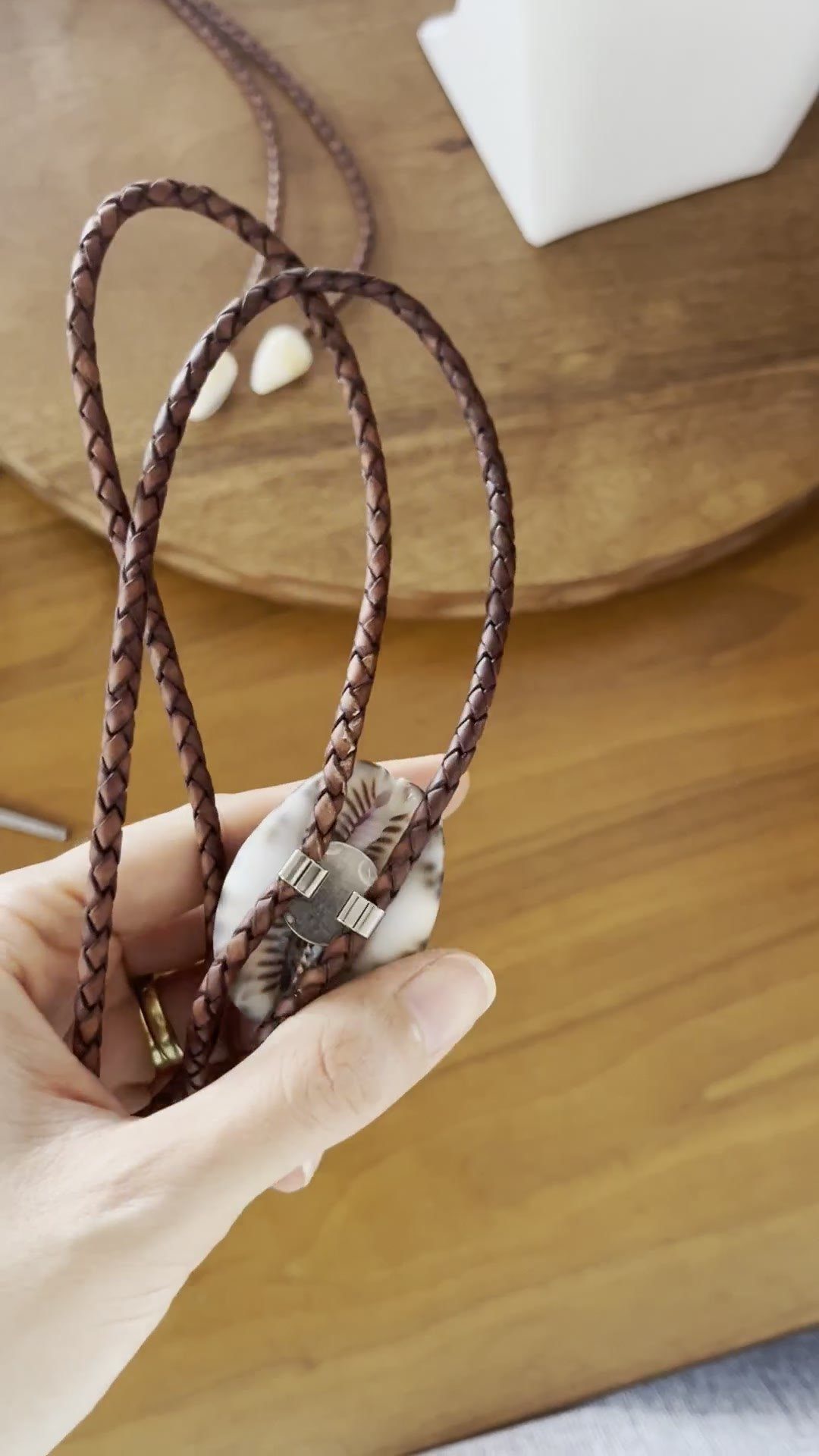 Glow Ring — Hawaiian shell bolo tie, view 5