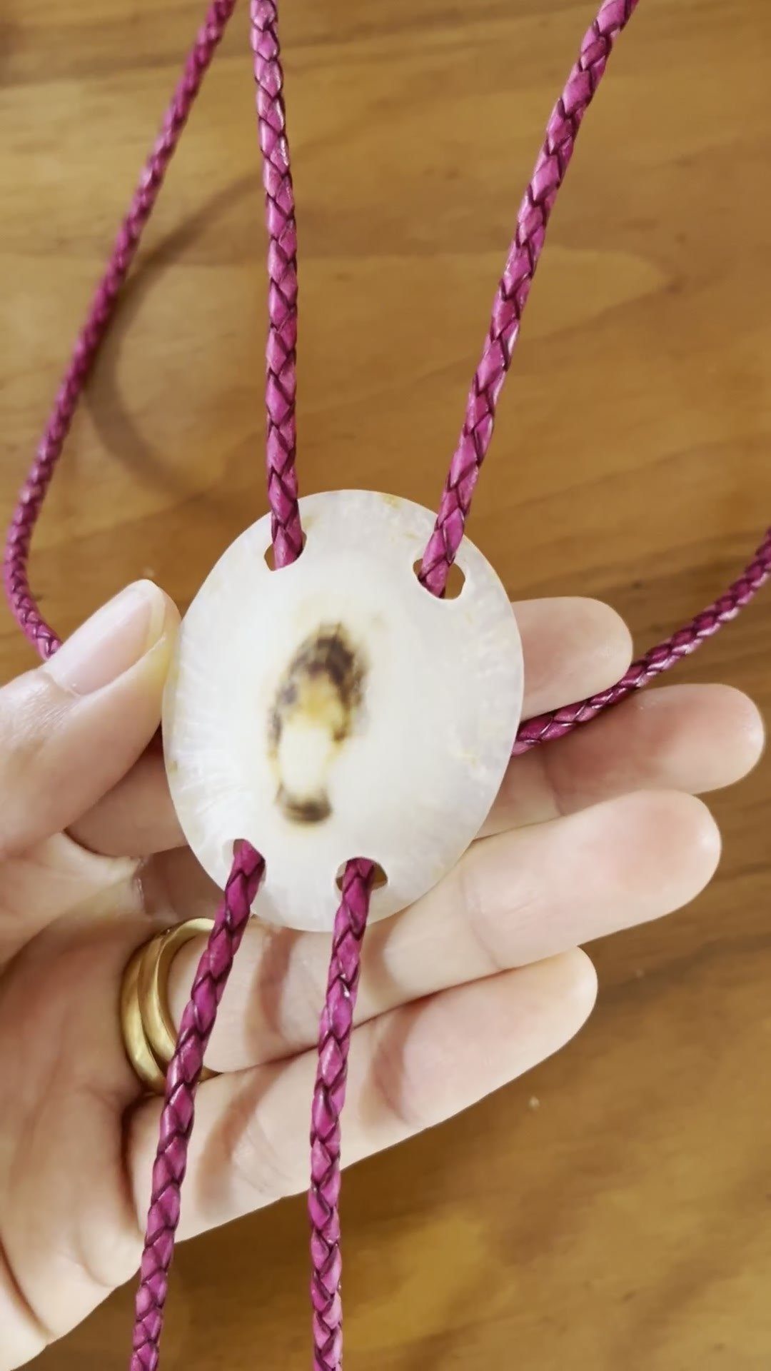 Golden Core — Hawaiian shell bolo tie, view 4