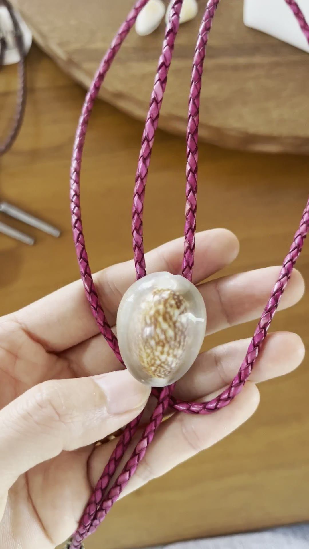 Golden Hour — Hawaiian shell bolo tie, view 4