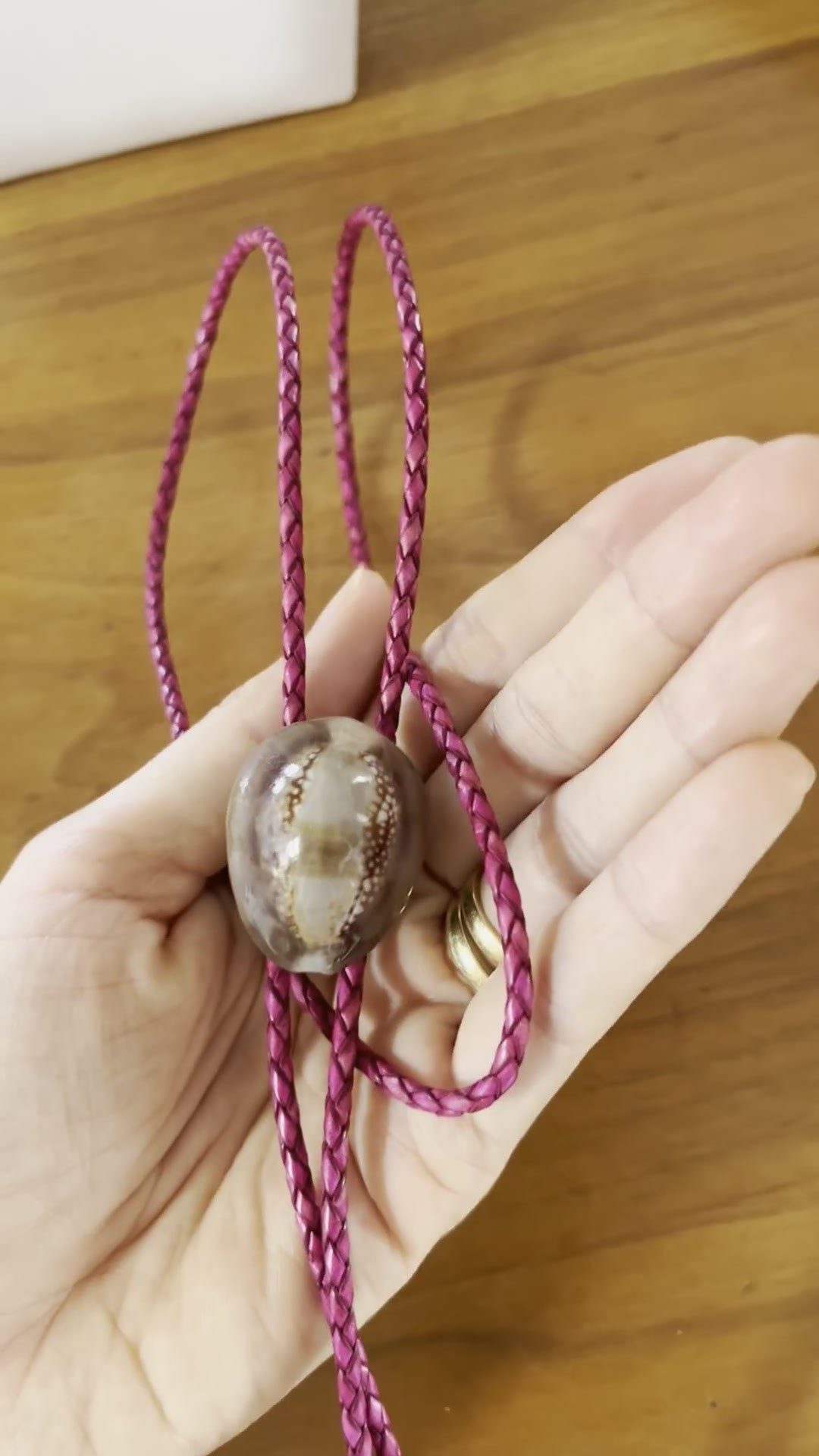Kona Dusk — Hawaiian shell bolo tie, view 5