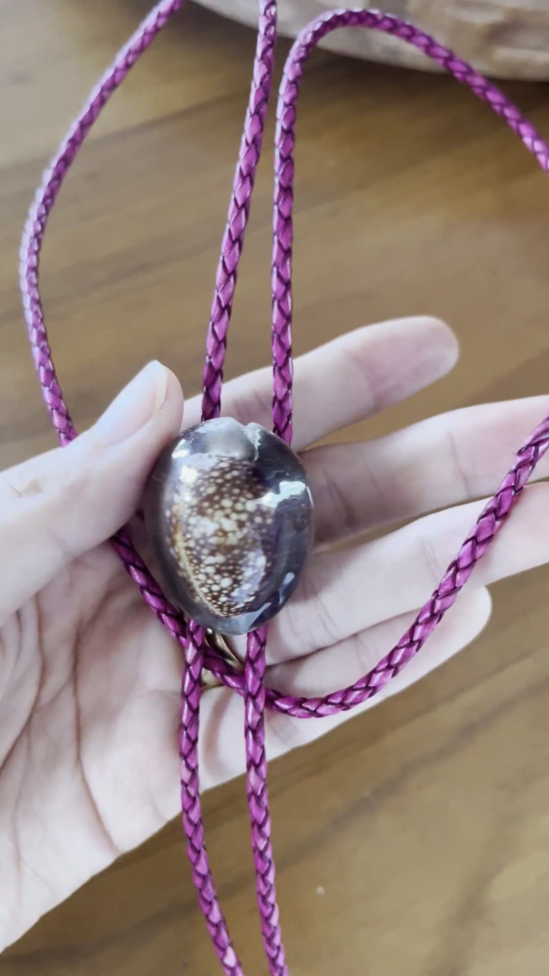 Lava Glow — Hawaiian shell bolo tie, view 4