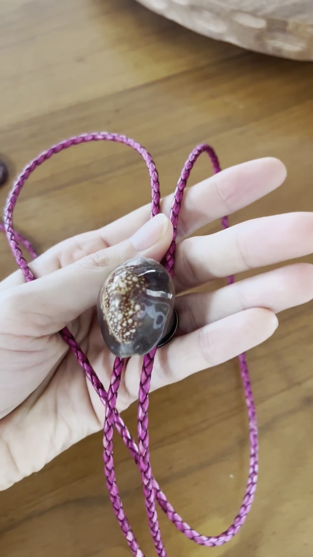 Lava Glow — Hawaiian shell bolo tie, view 5