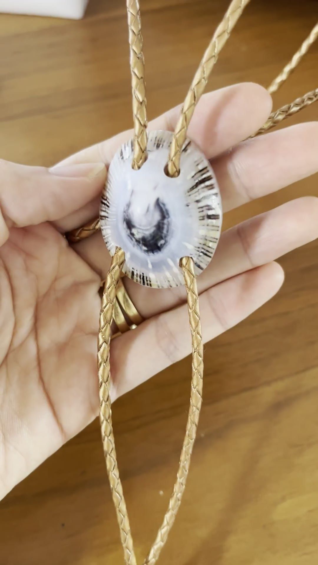 Lucky Eye — Hawaiian shell bolo tie, view 5