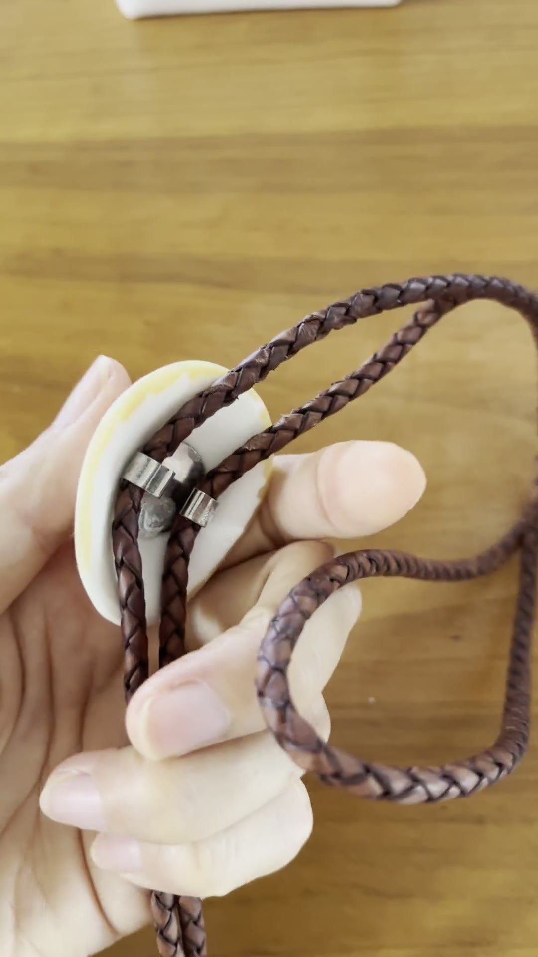 Moon Egg — Hawaiian shell bolo tie, view 5