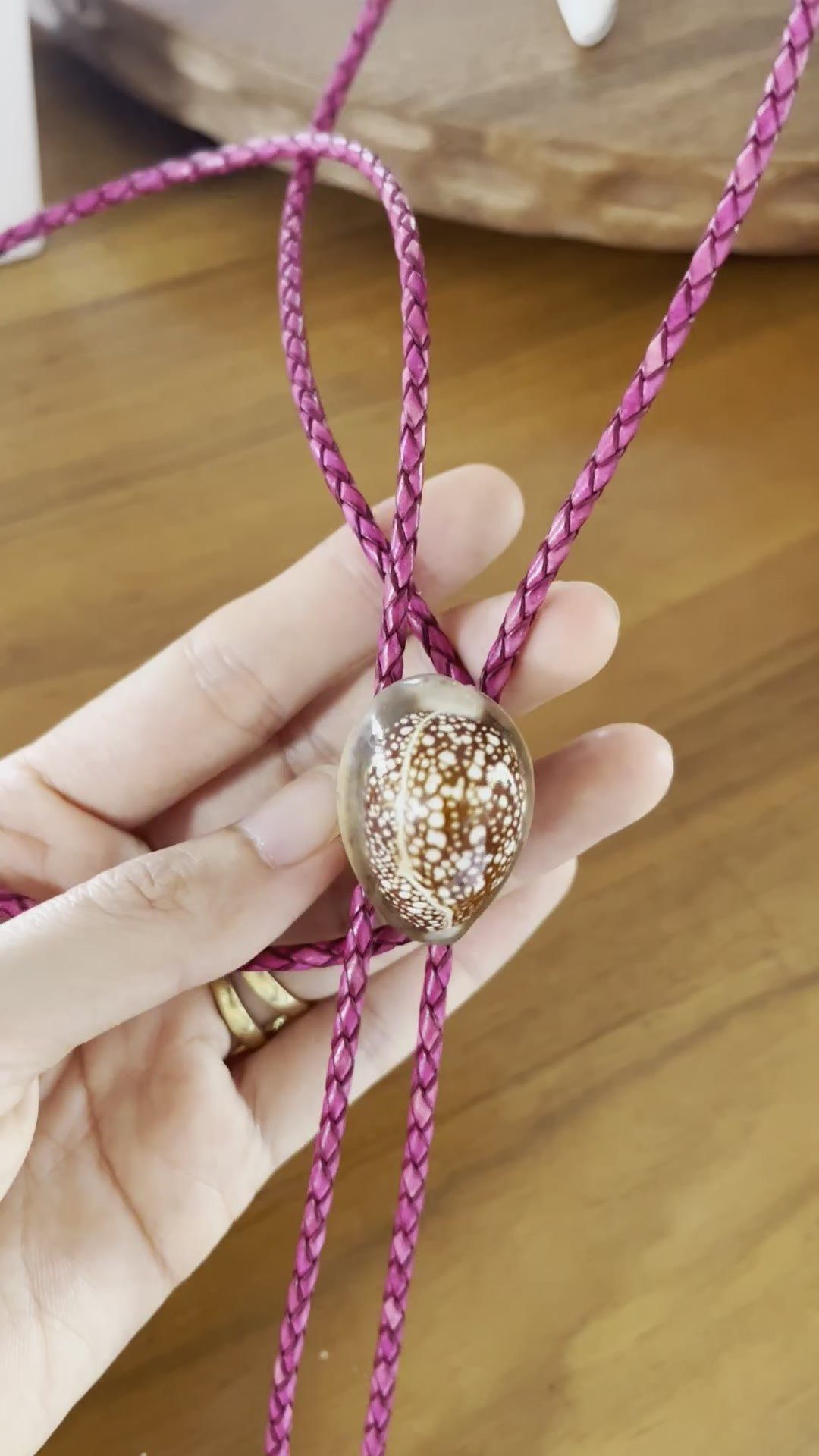 Night Speckle — Hawaiian shell bolo tie, view 5