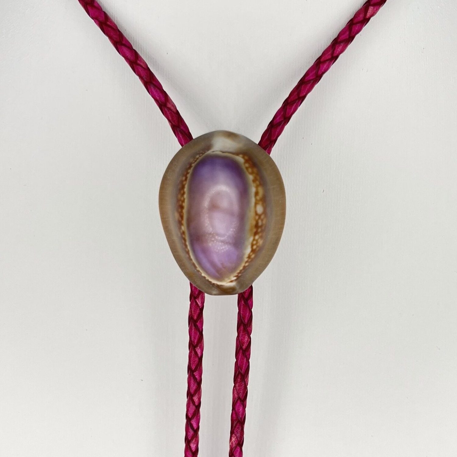 Secret Lavender — Hawaiian shell bolo tie, view 3