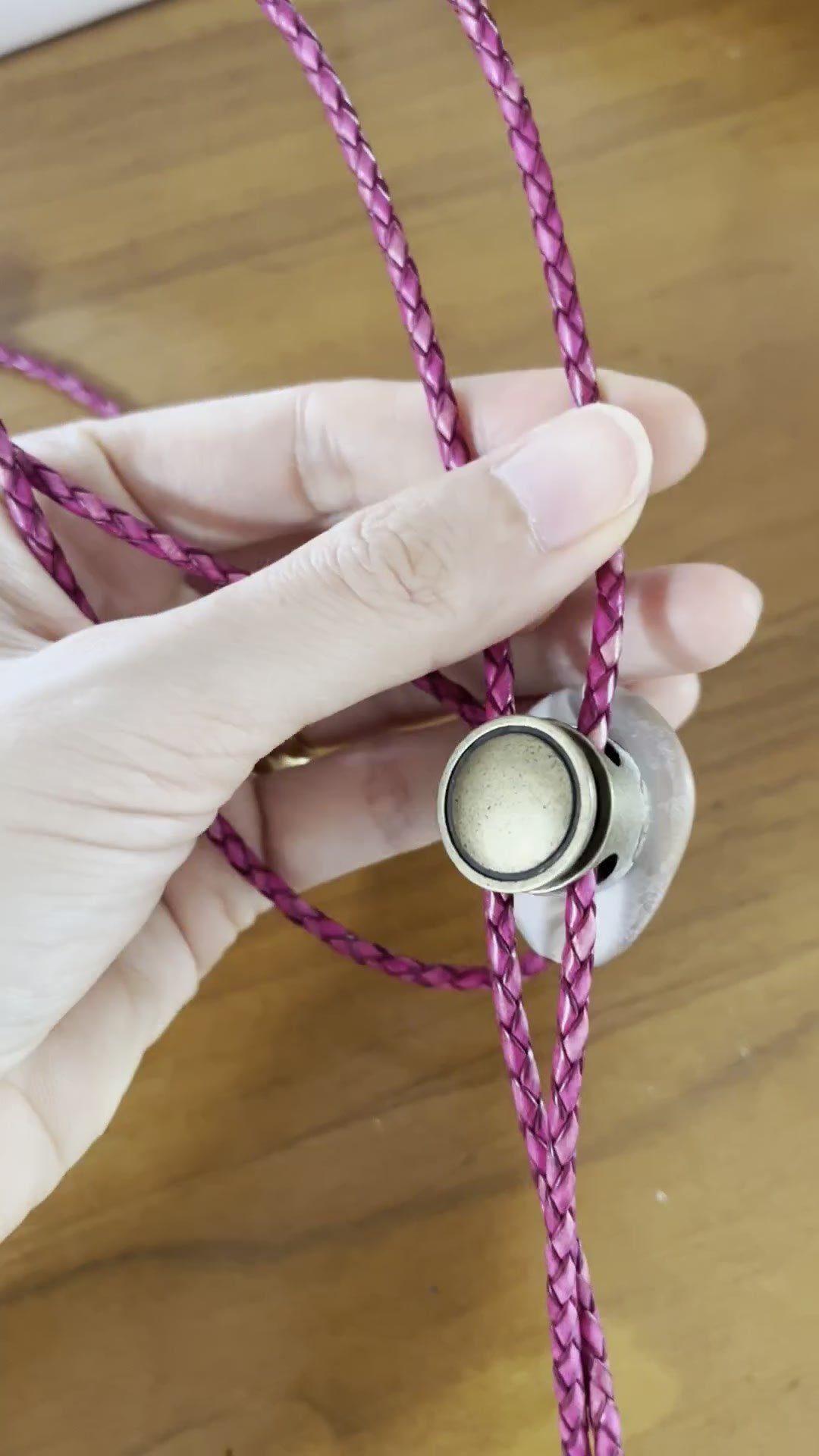 Secret Lavender — Hawaiian shell bolo tie, view 5