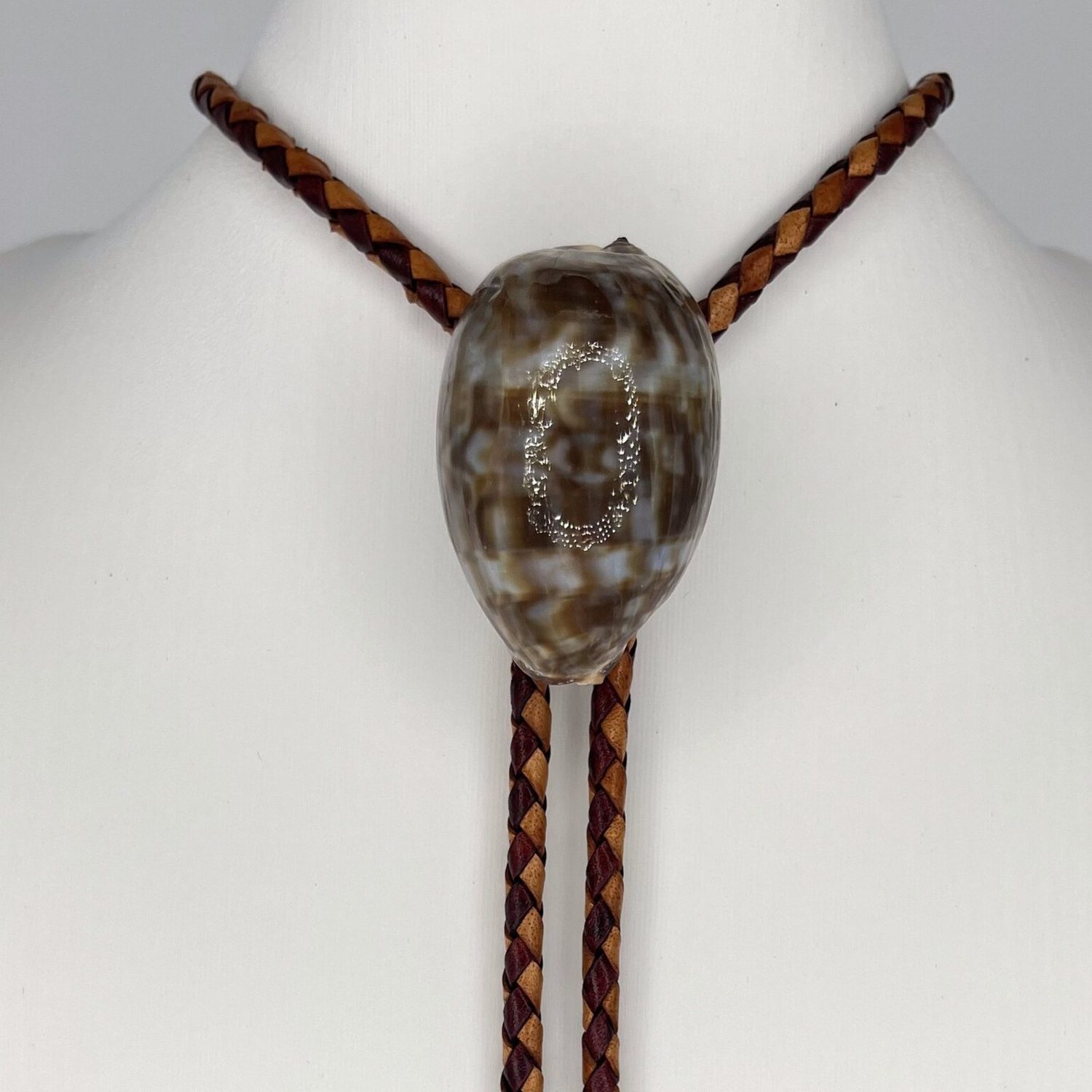 Smoke Signal — Hawaiian shell bolo tie, view 3