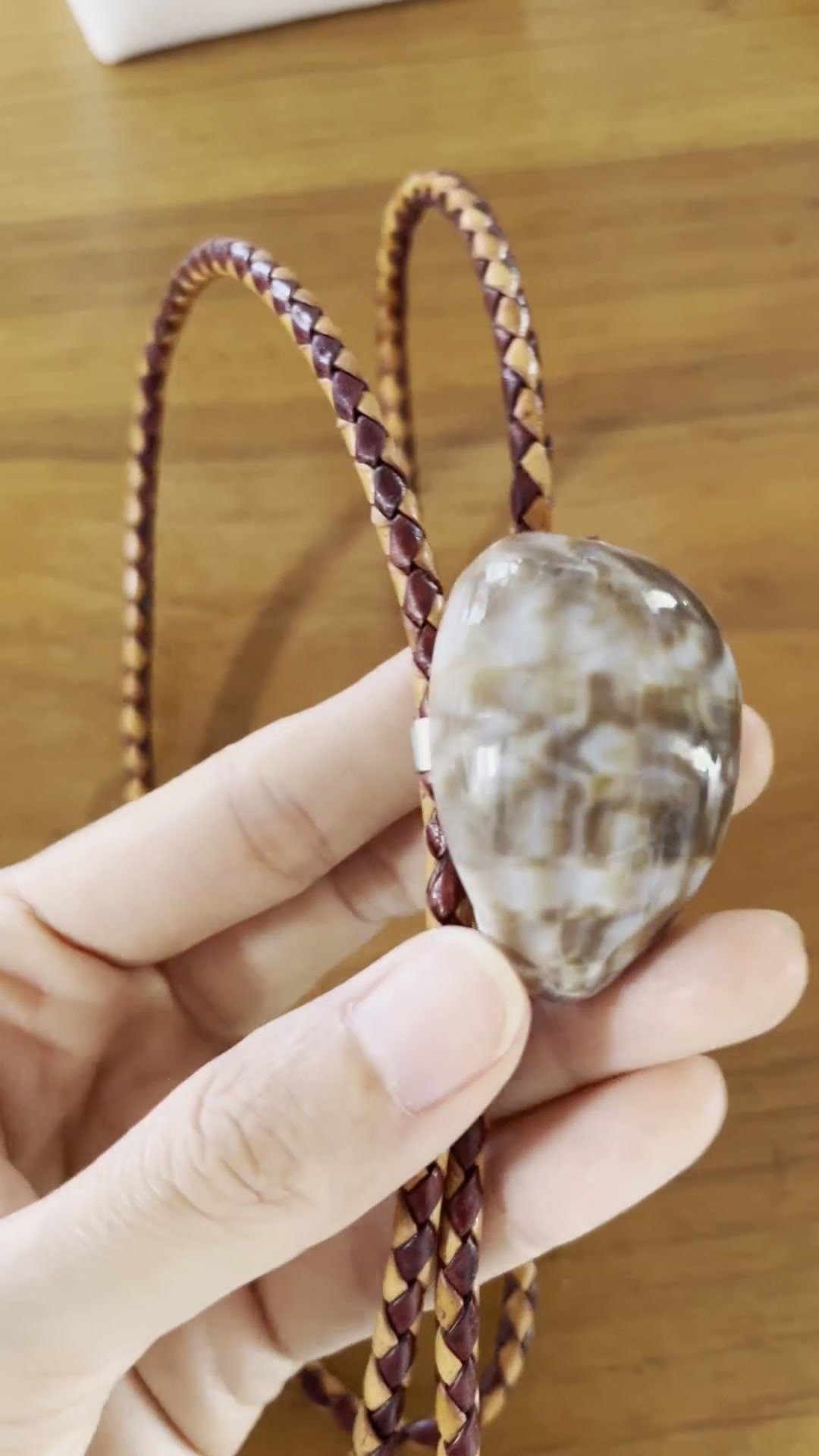 Smoke Signal — Hawaiian shell bolo tie, view 5